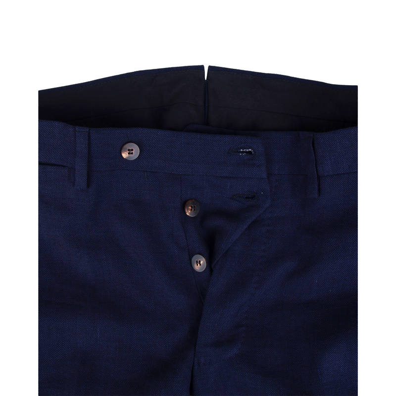 Stile Latino Napoli Baumwolle Leinenanzug Blau