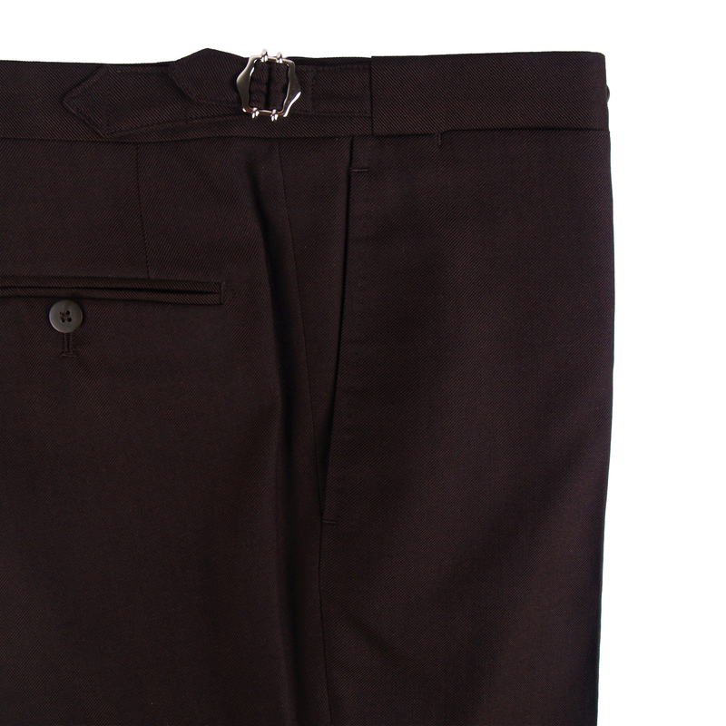 Gaiola Napoli double-breasted suit in wool and silk in dark brown