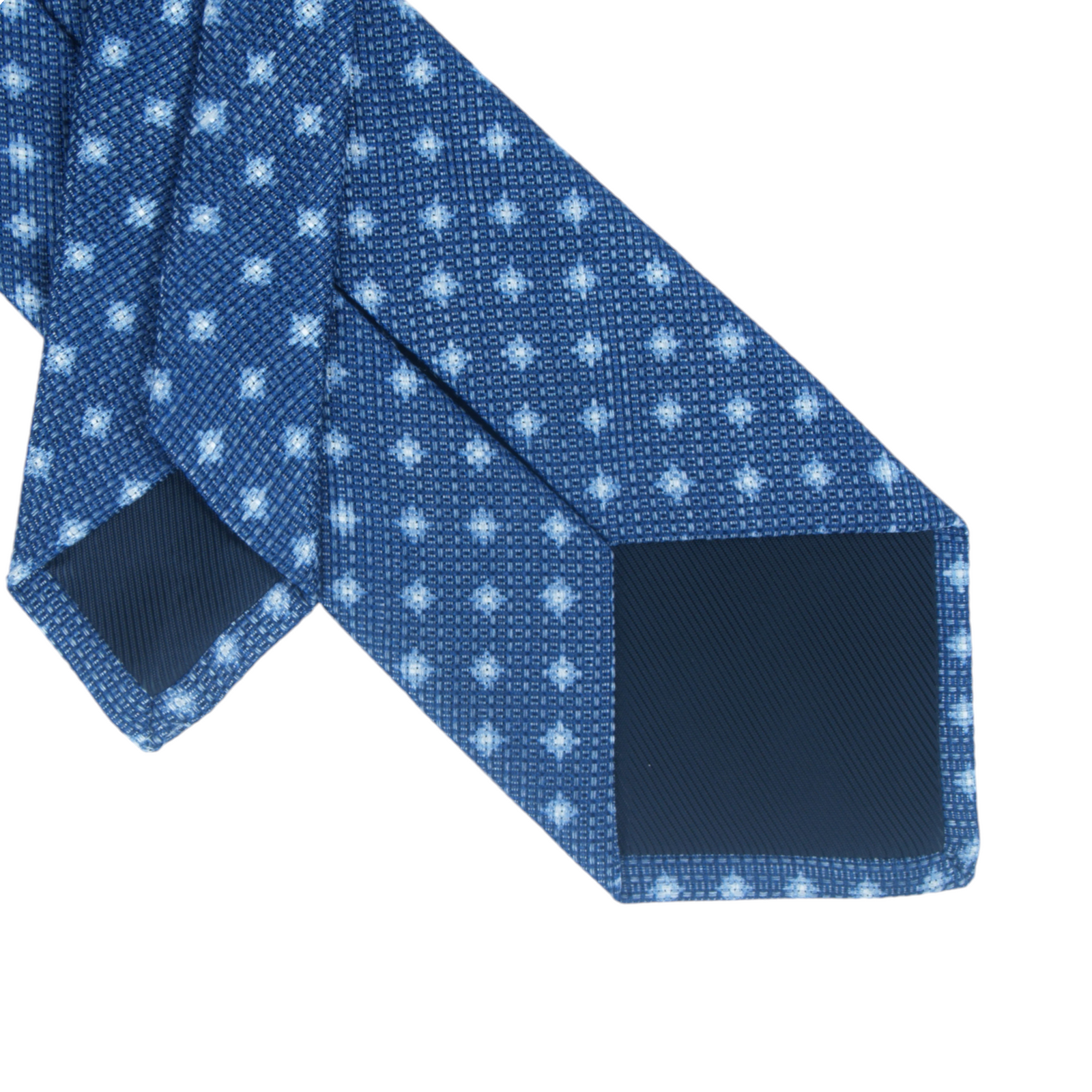 Borrelli blaue Krawatte mit quadratischen weißen Muster
