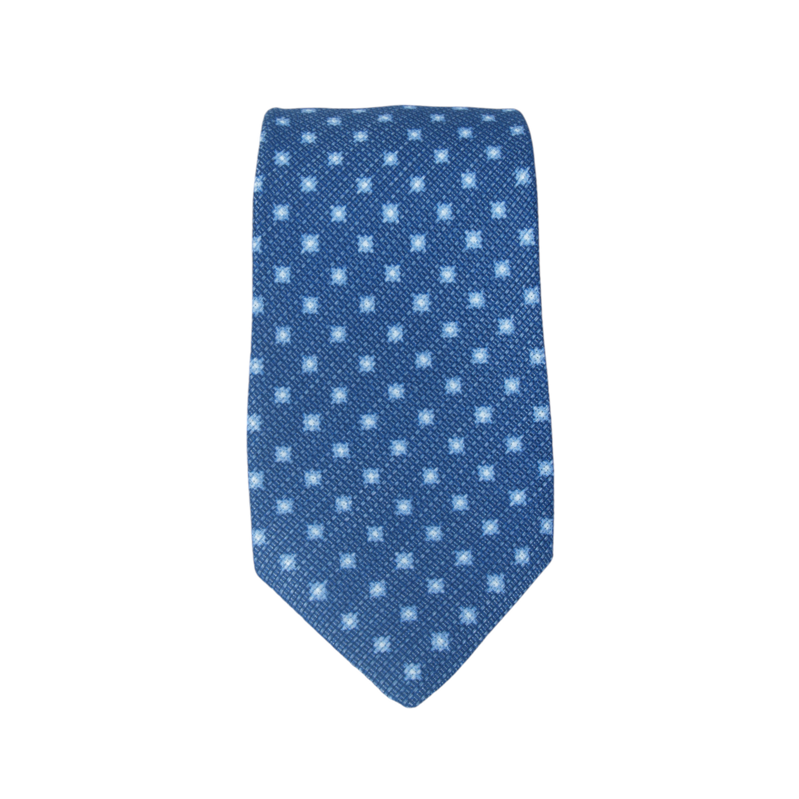 Borrelli blaue Krawatte mit quadratischen weißen Muster