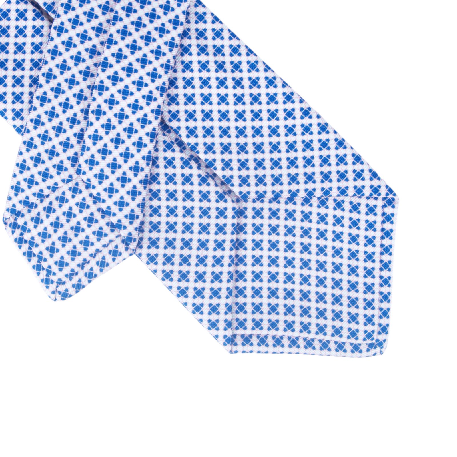 Luigi Borrelli Krawatte blau rosa weiß gemusterte
