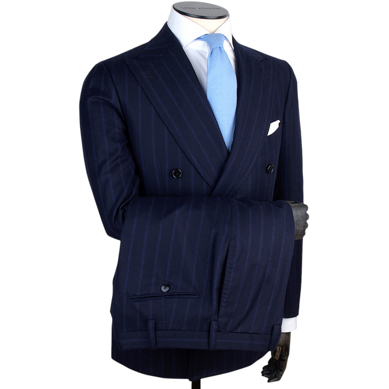 Cesare Attolini blauer Anzug Kreidestreifen