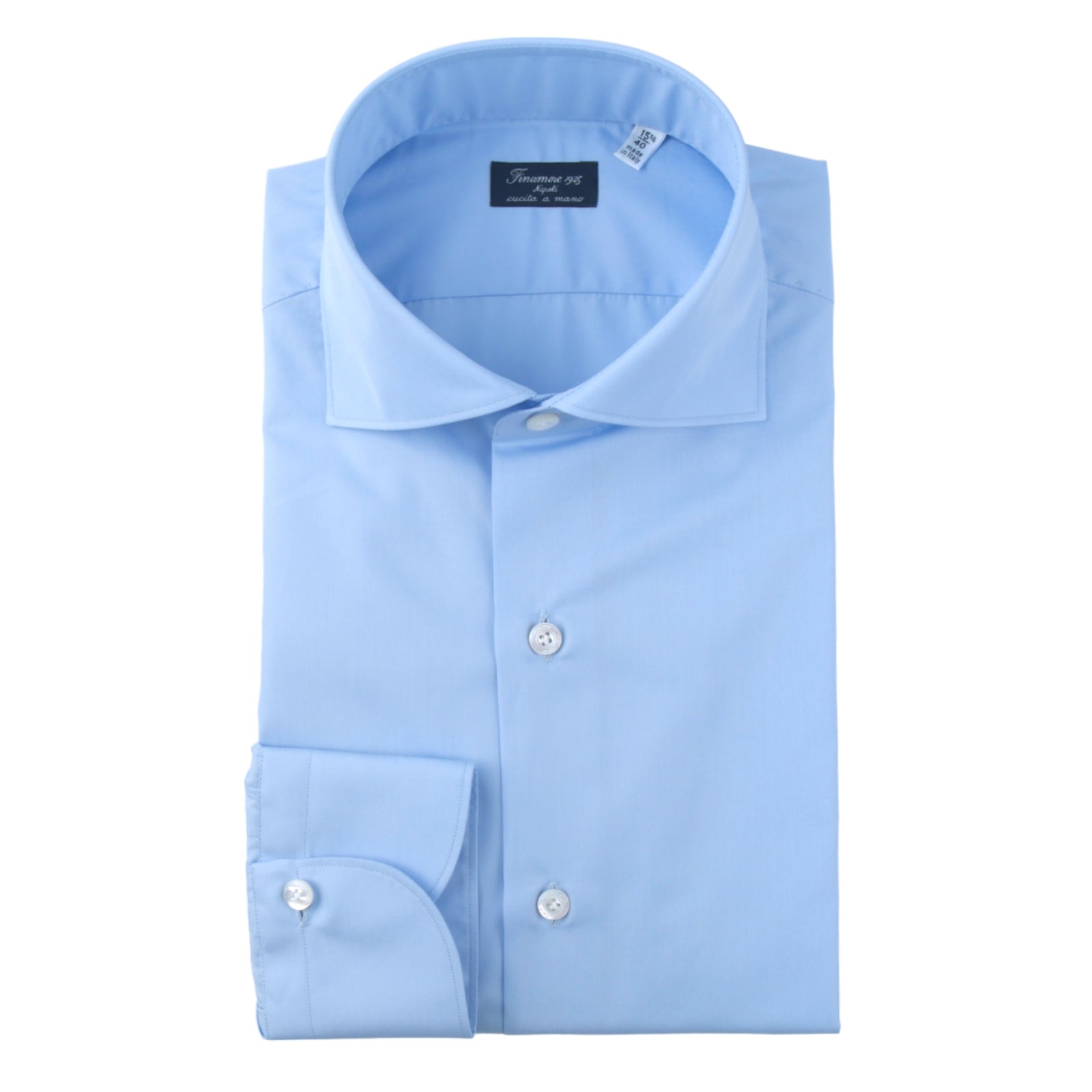 Finamore 1925 Businesshemd Alumo himmelblau schmale Milano Passform