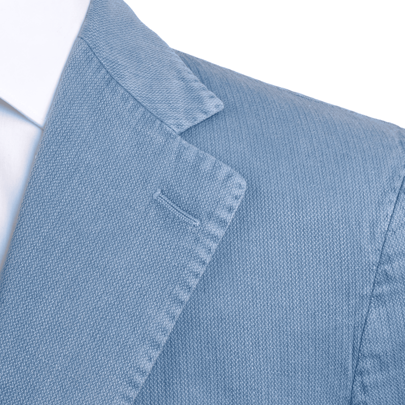 Santaniello finely structured washed summer jacket in light dove blue