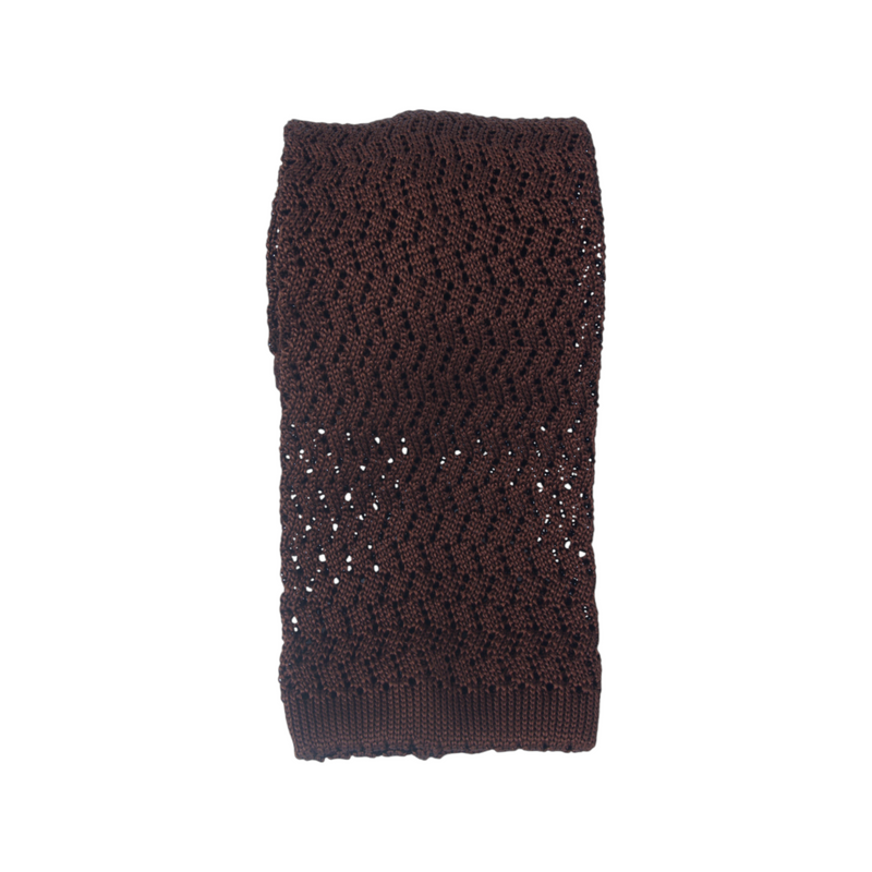 Petronius 100% Seide Strickkrawatte Braun