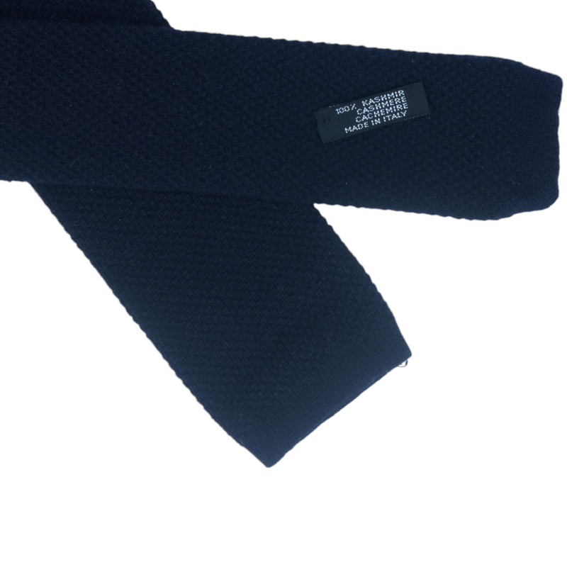 Petronius 100% Kaschmir Strickkrawatte Dunkelblau