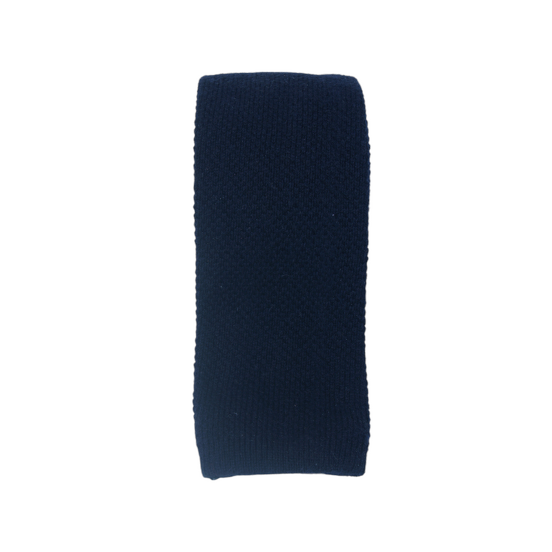 Petronius 100% Kaschmir Strickkrawatte Dunkelblau