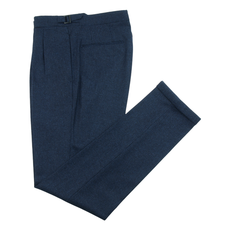 Santaniello Flanellhose blauschwarzes Pepitamuster