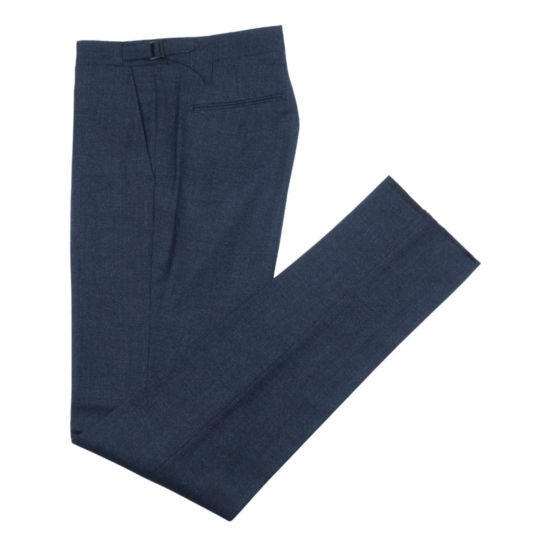 Santaniello flannel pants gray-blue pinpoint pattern