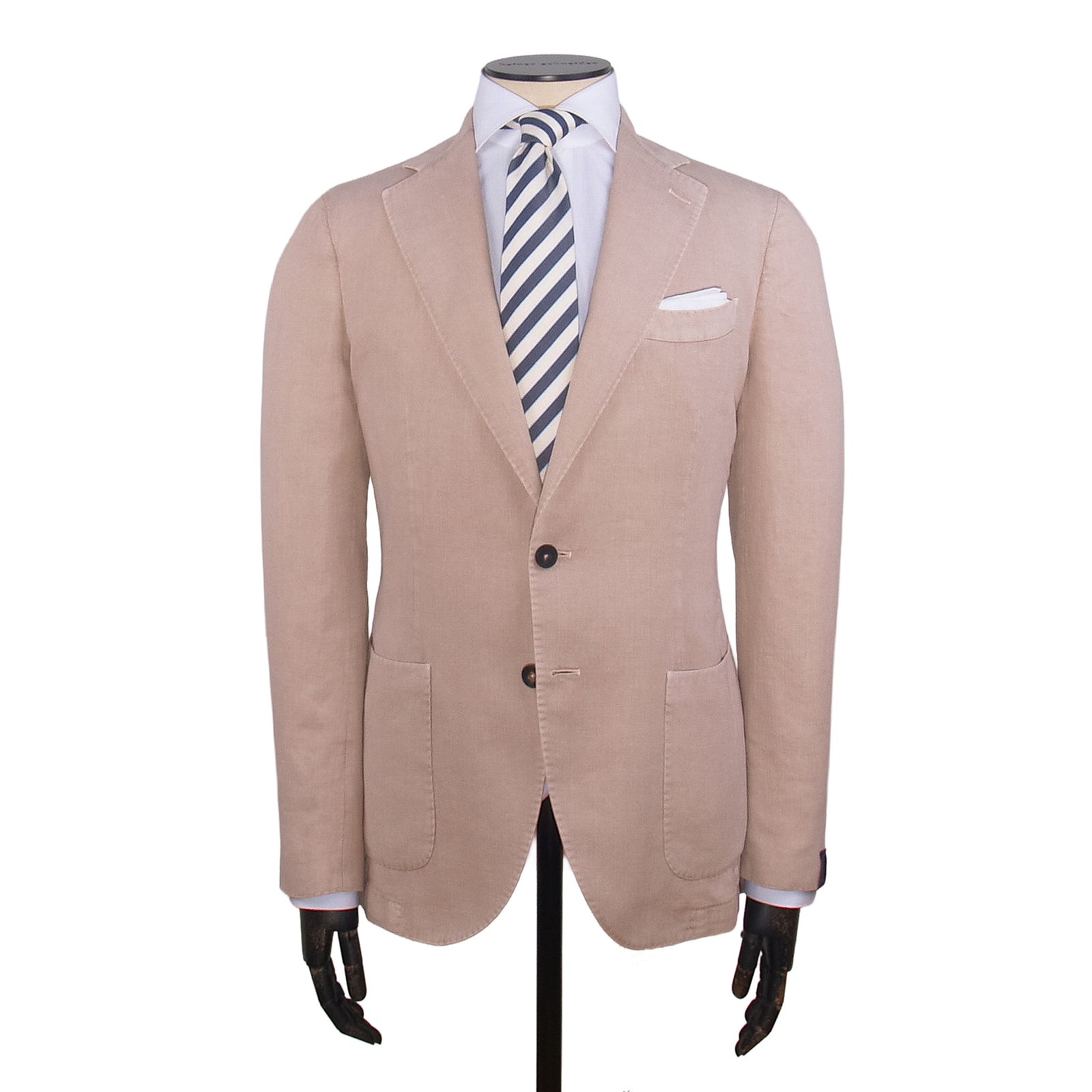 Santaniello Baumwolle Ramie Leinen Sommersakko in Beige