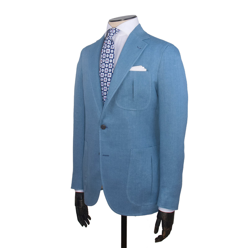 Gaiola Napoli Taubenblaues Sakko aus Hanf