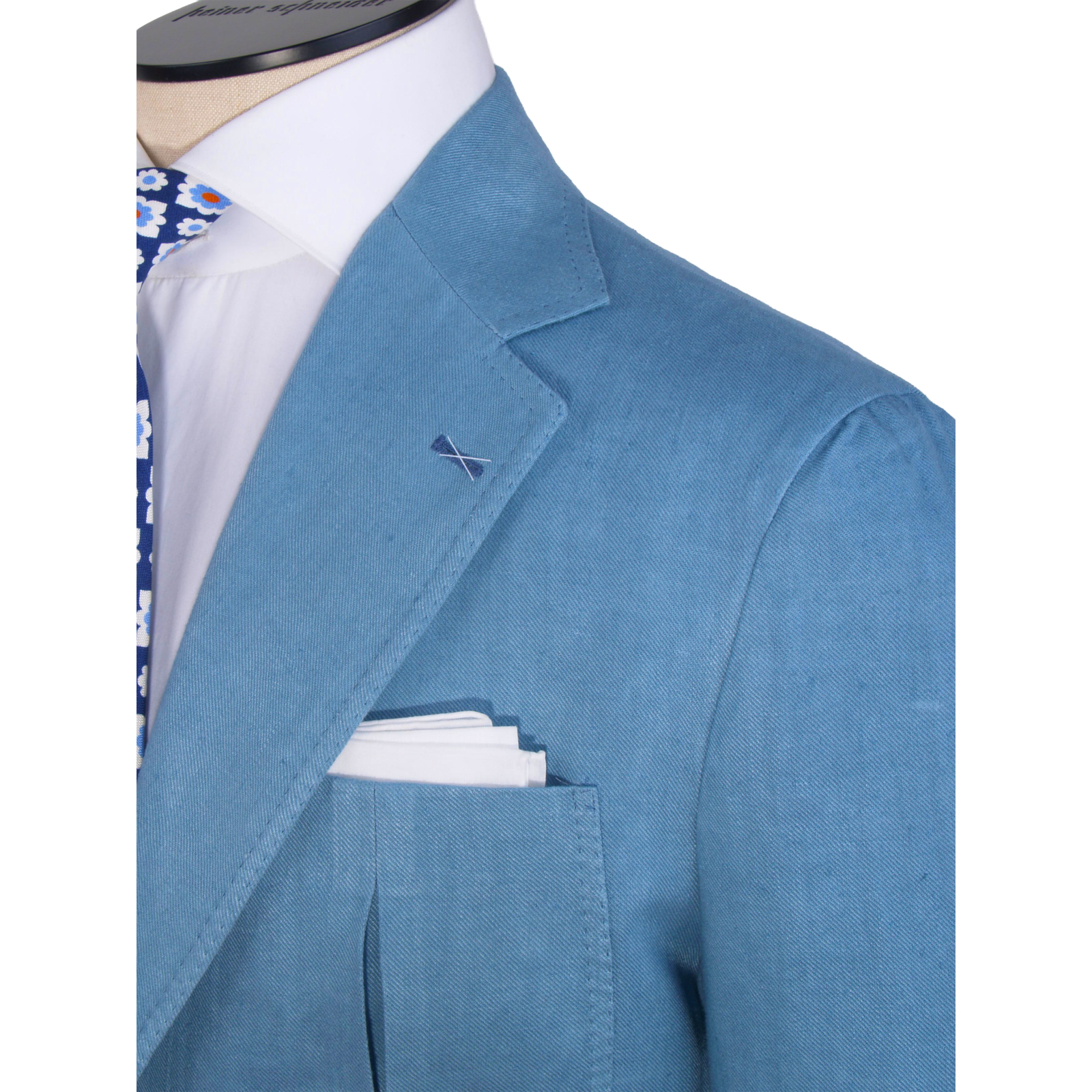Gaiola Napoli Taubenblaues Sakko aus Hanf