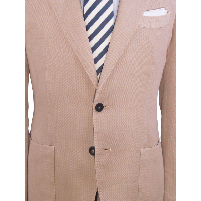 Santaniello Baumwolle Ramie Leinen Sommersakko in Beige
