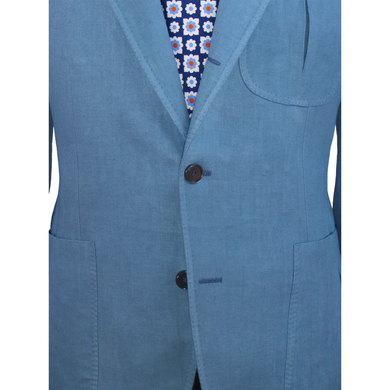 Gaiola Napoli Taubenblaues Sakko aus Hanf