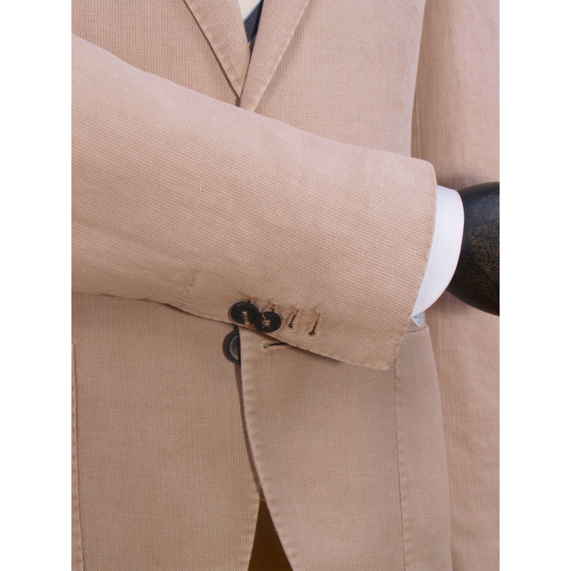 Santaniello Baumwolle Ramie Leinen Sommersakko in Beige