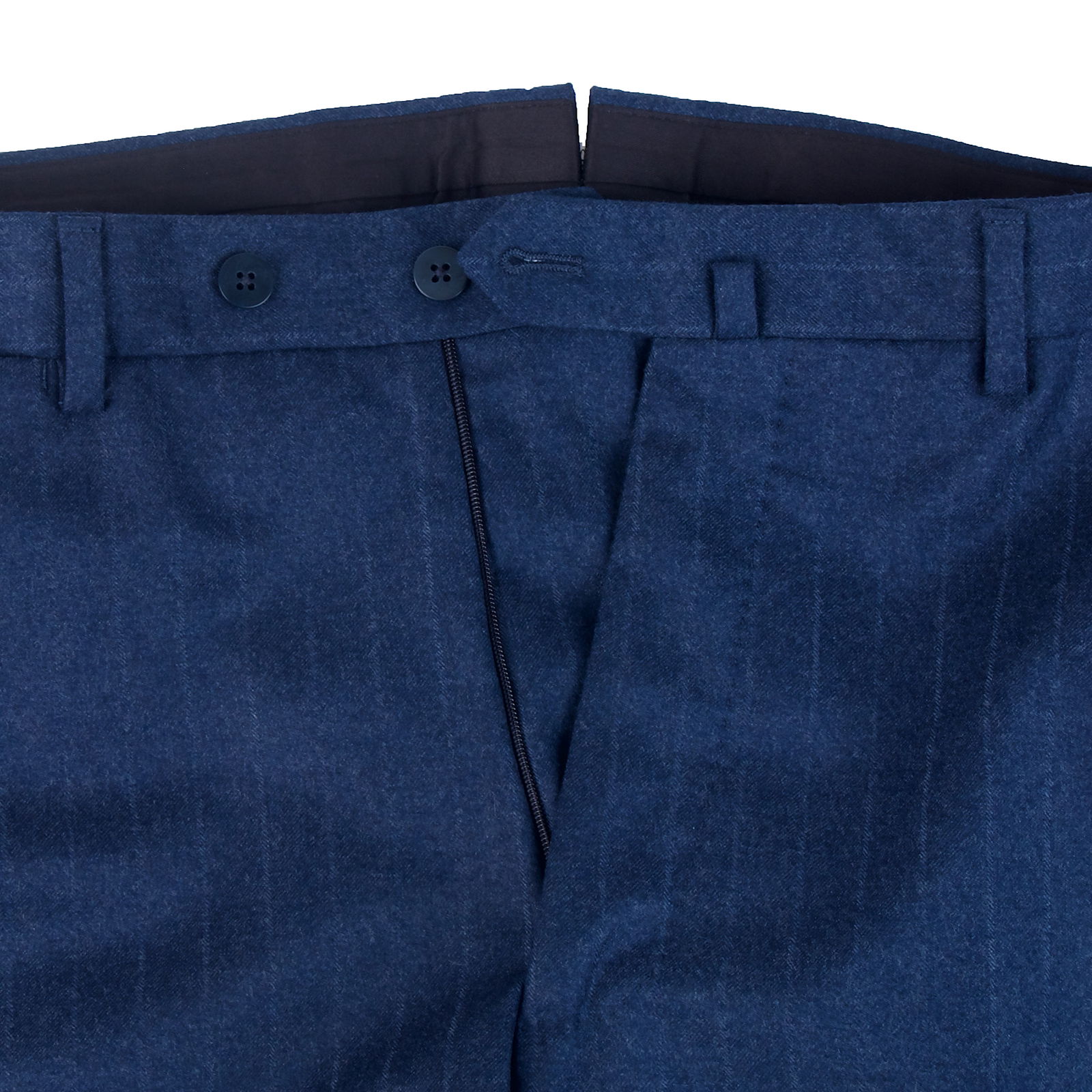 Gaiola Napoli Blauer Flanell Anzug mit feinen Kreidestreifen
