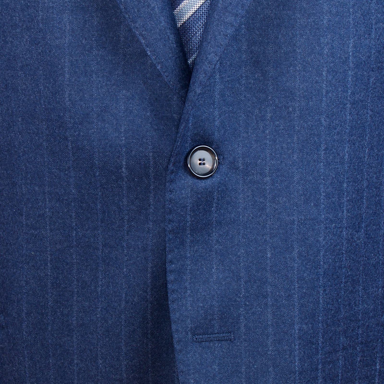 Gaiola Napoli Blauer Flanell Anzug mit feinen Kreidestreifen