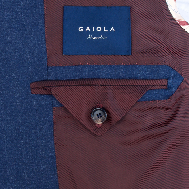 Gaiola Napoli Blauer Flanell Anzug mit feinen Kreidestreifen