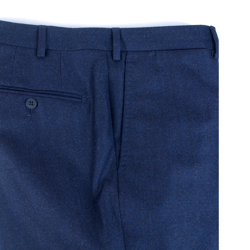 Gaiola Napoli Winter Flanell Anzug in Blau mit feinstem Pinpoint Muster