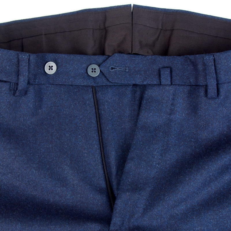 Gaiola Napoli Winter Flanell Anzug in Blau mit feinstem Pinpoint Muster