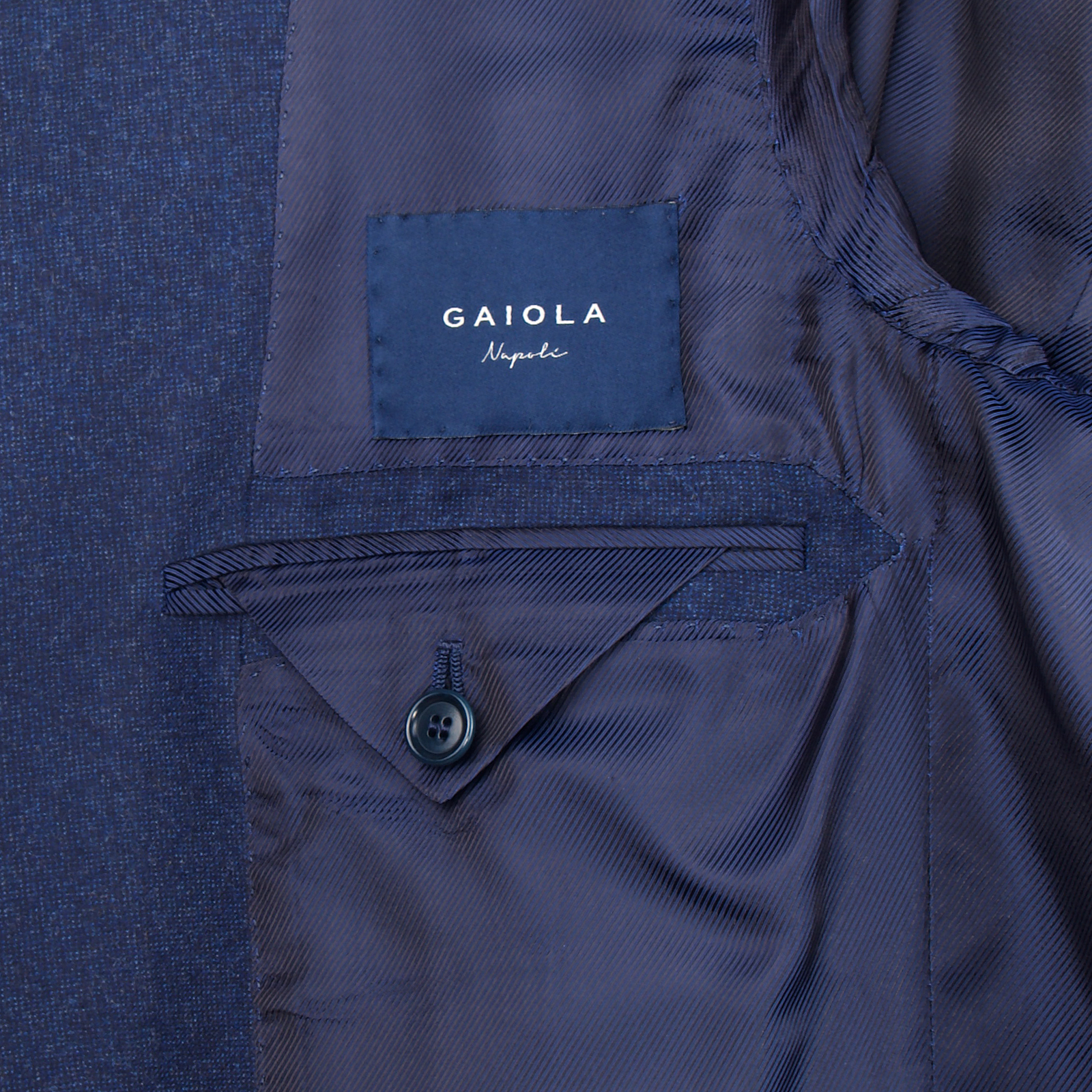 Gaiola Napoli Winter Flanell Anzug in Blau mit feinstem Pinpoint Muster