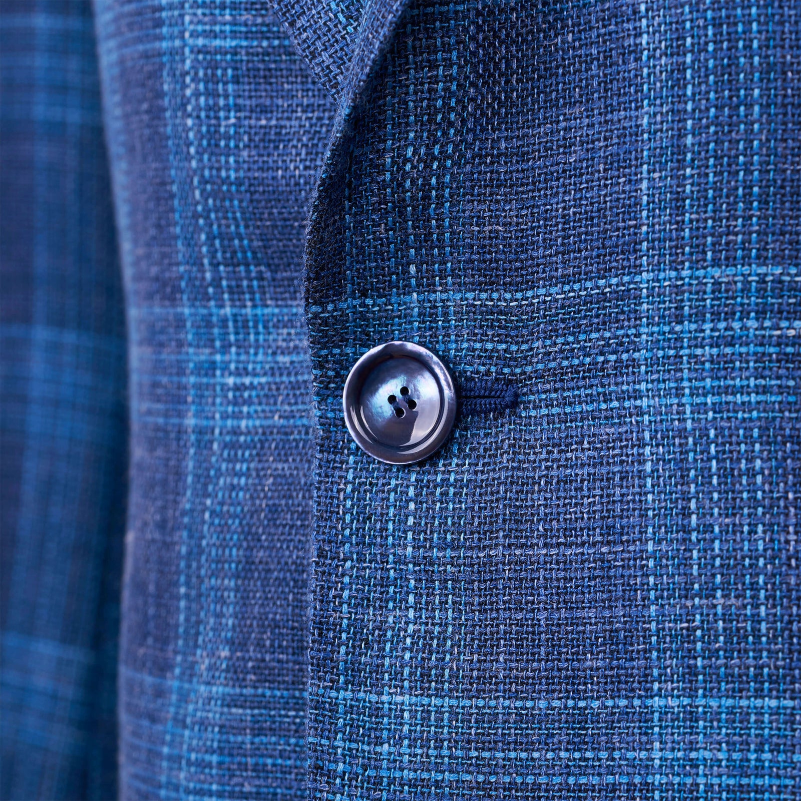 Cesare Attolini Blaues mit hellblauen Karos Sakko