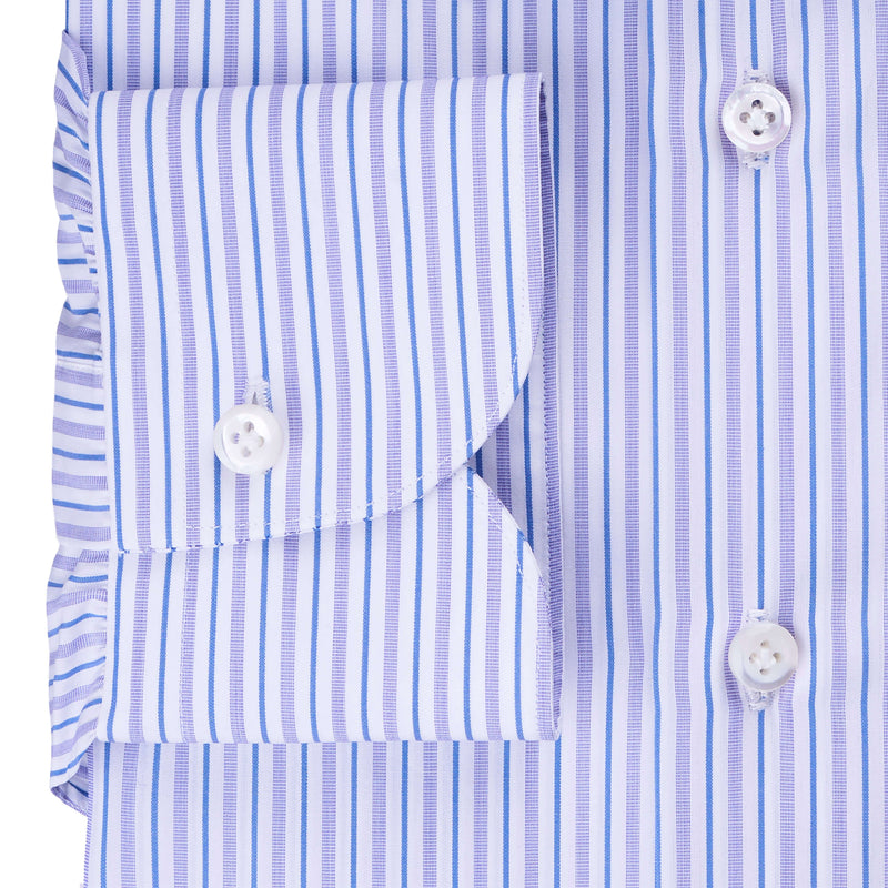 Cesare Attolini lila-blau gestreiftes Hemd