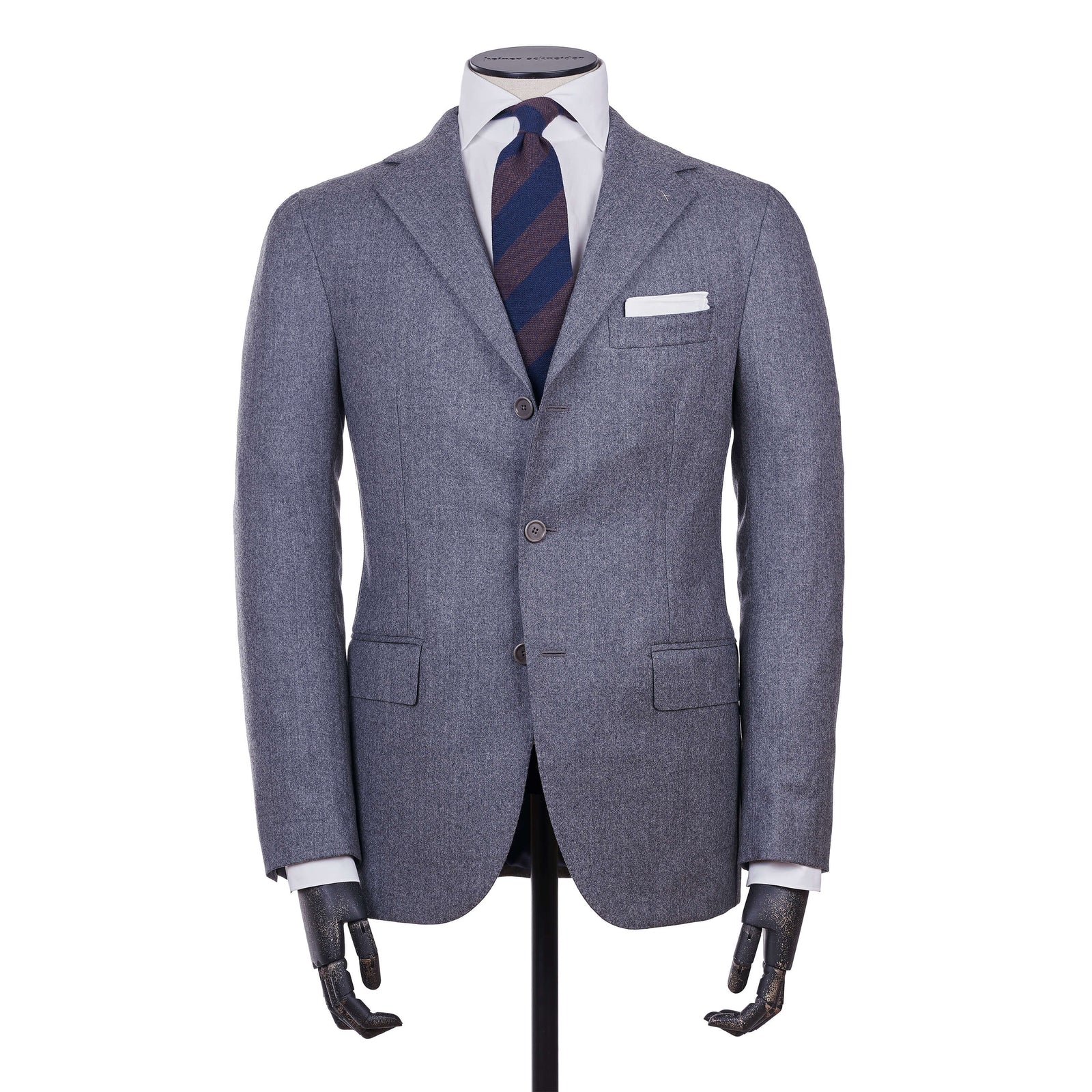 Gaiola Napoli Grauer Winter Flanell Anzug