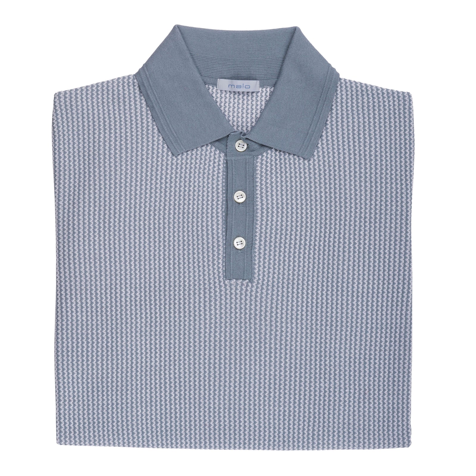 Malo salbeifarbenes Poloshirt mit kurzen Ärmeln