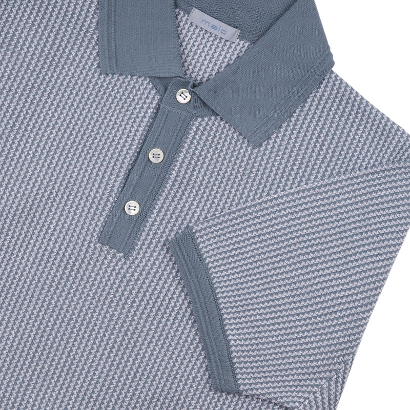 Malo salbeifarbenes Poloshirt mit kurzen Ärmeln