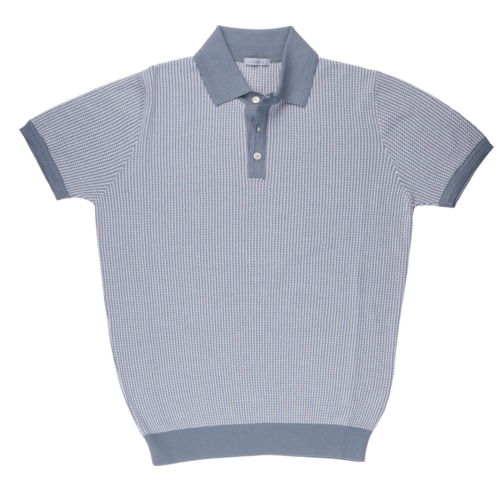Malo salbeifarbenes Poloshirt mit kurzen Ärmeln