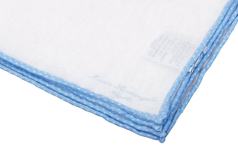 Maria Santangelo Einstecktuch Weiß Himmelblau
