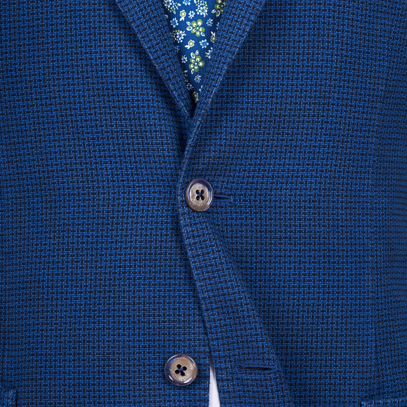 Santaniello Baumwolle Gemustertes blaues Sakko
