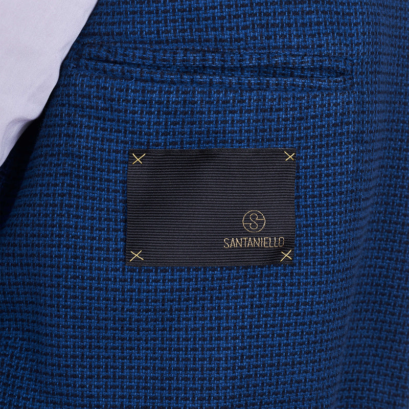 Santaniello Baumwolle Gemustertes blaues Sakko