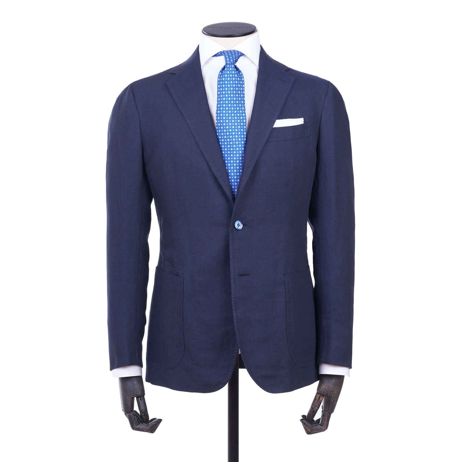 Stile Latino Napoli Leinen Baumwollsakko Blau