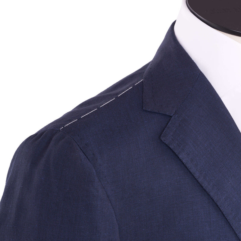 Stile Latino Napoli Leinen Baumwollsakko Blau