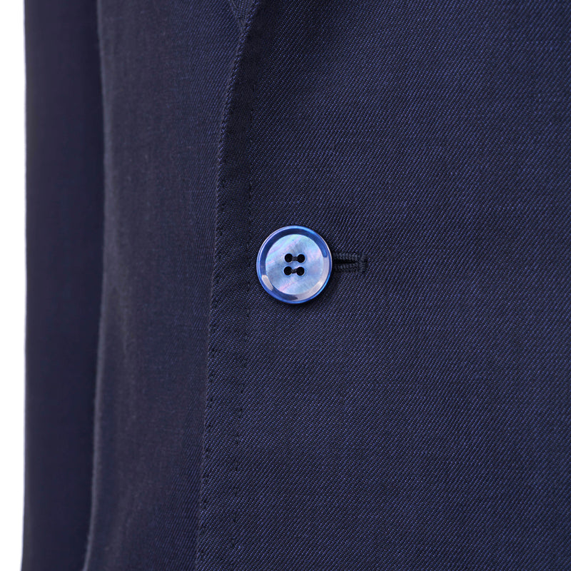 Stile Latino Napoli Leinen Baumwollsakko Blau