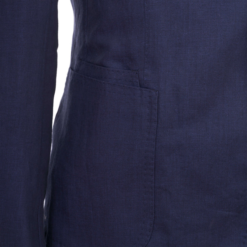 Stile Latino Napoli Leinen Baumwollsakko Blau