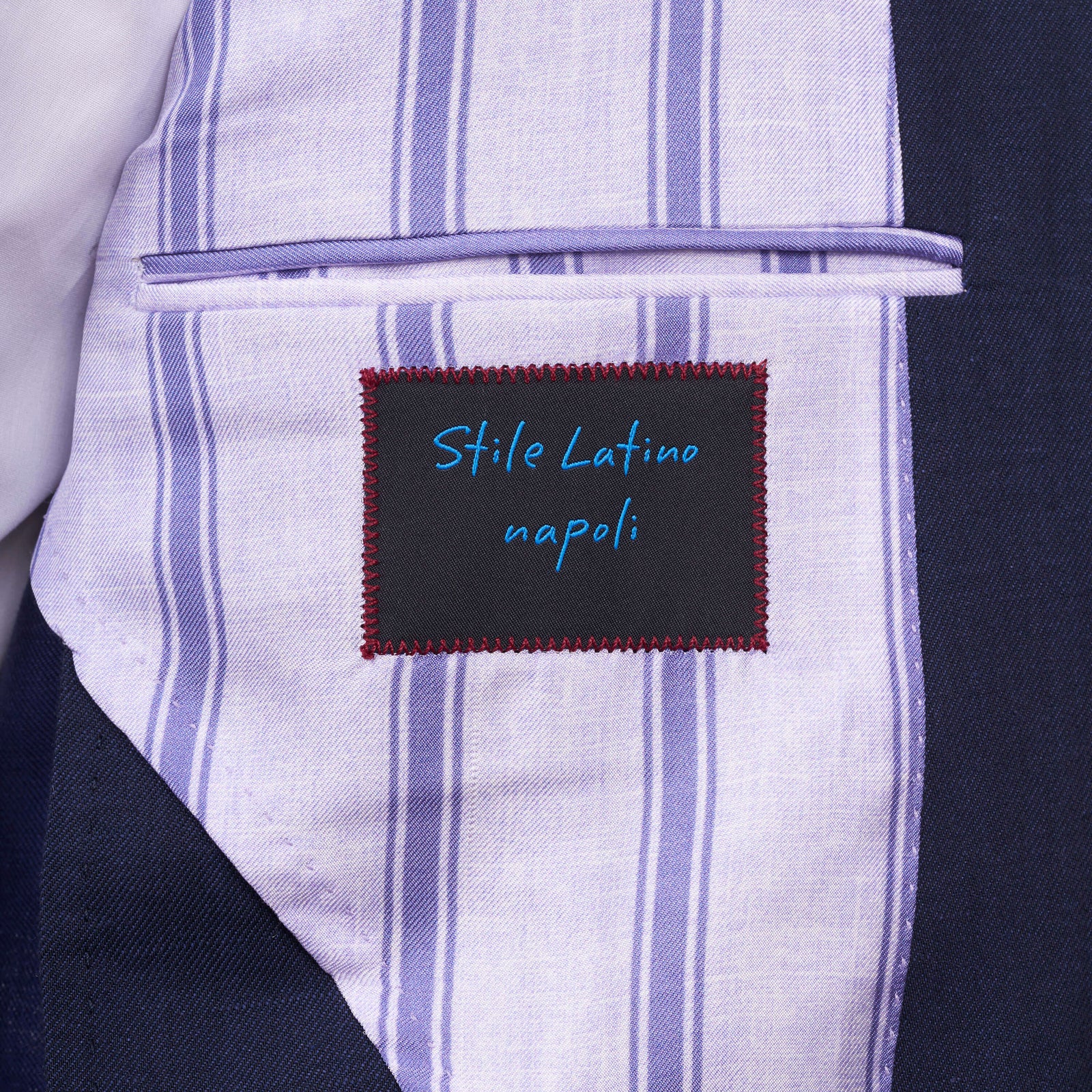 Stile Latino Napoli Leinen Baumwollsakko Blau