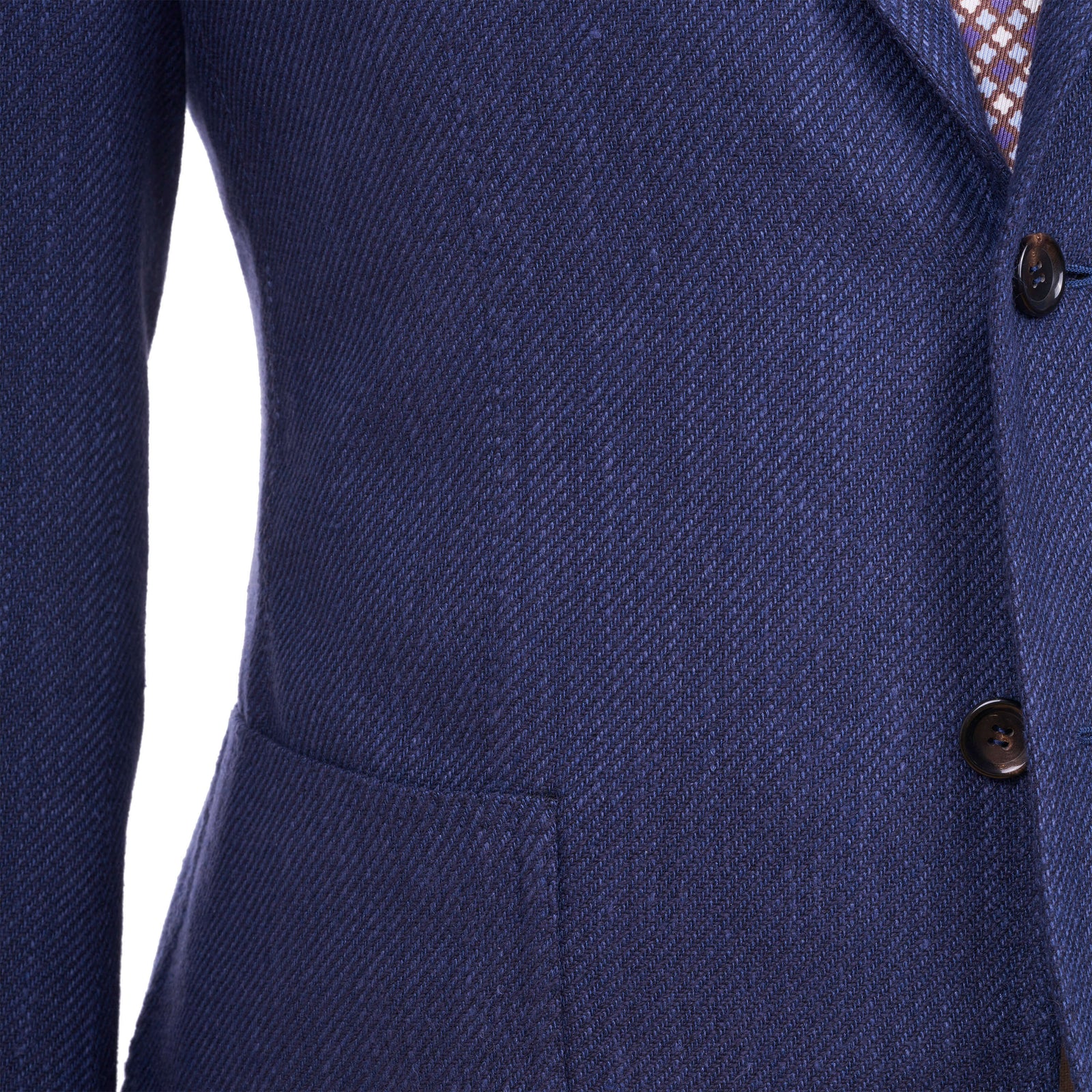 Stile Latino Napoli Seide Baumwolle Leinensakko Blau