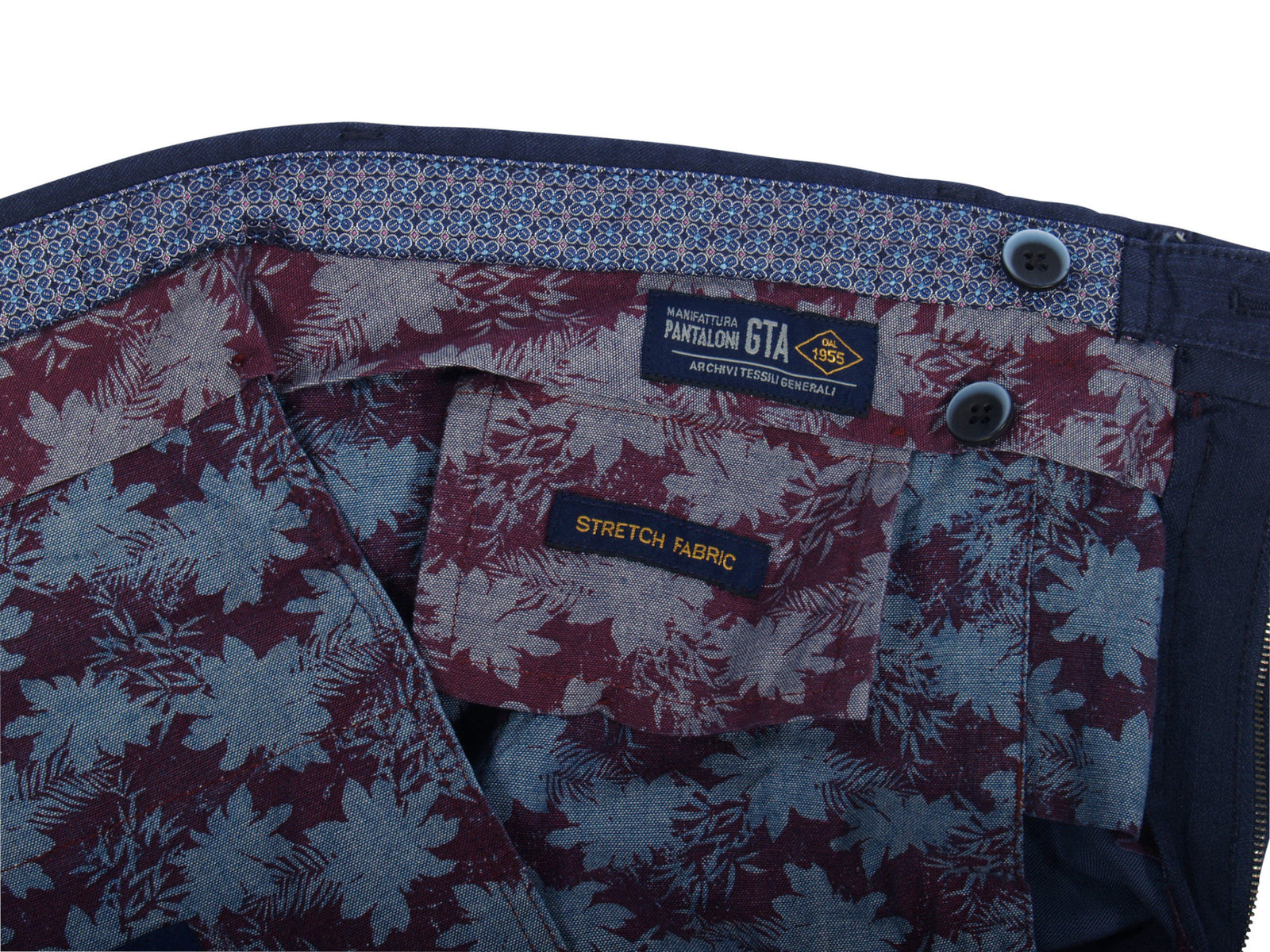 GTA Pantaloni structured cotton trousers dark blue