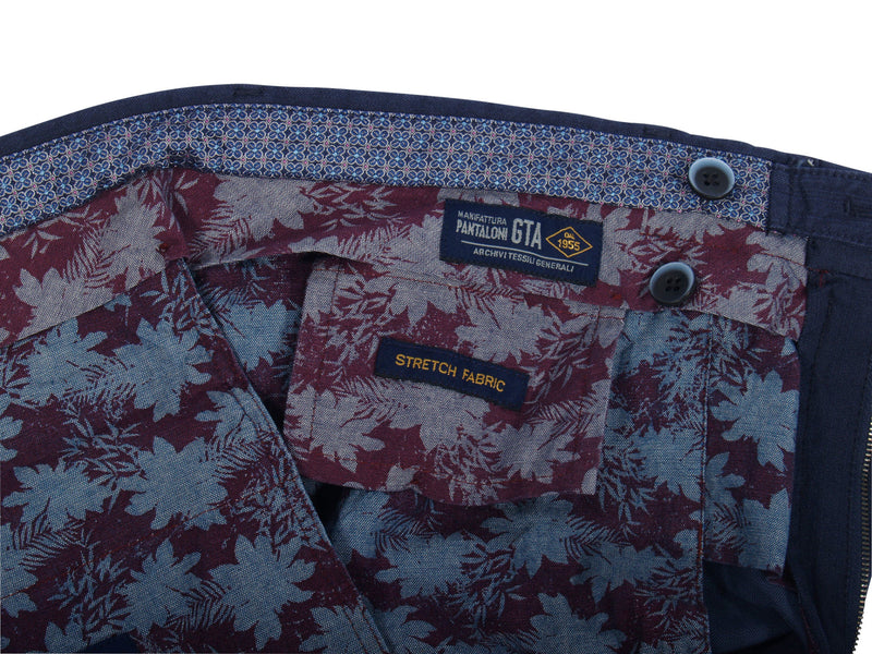 GTA Pantaloni structured cotton trousers dark blue