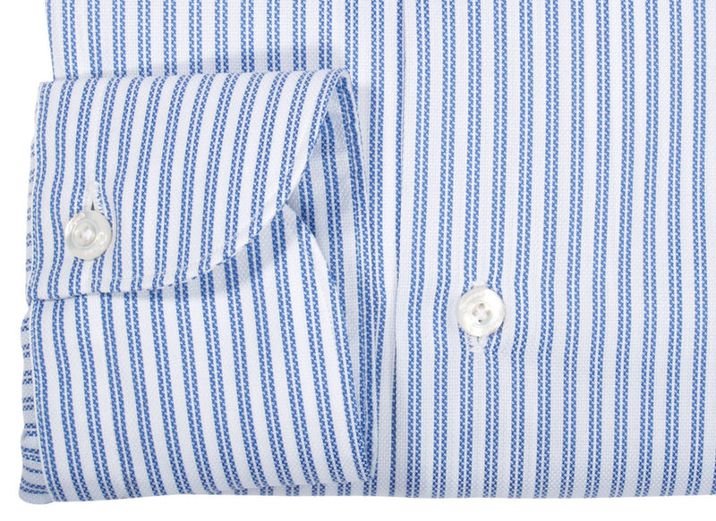 Finamore 1925 cotton shirt blue striped regular Napoli fit