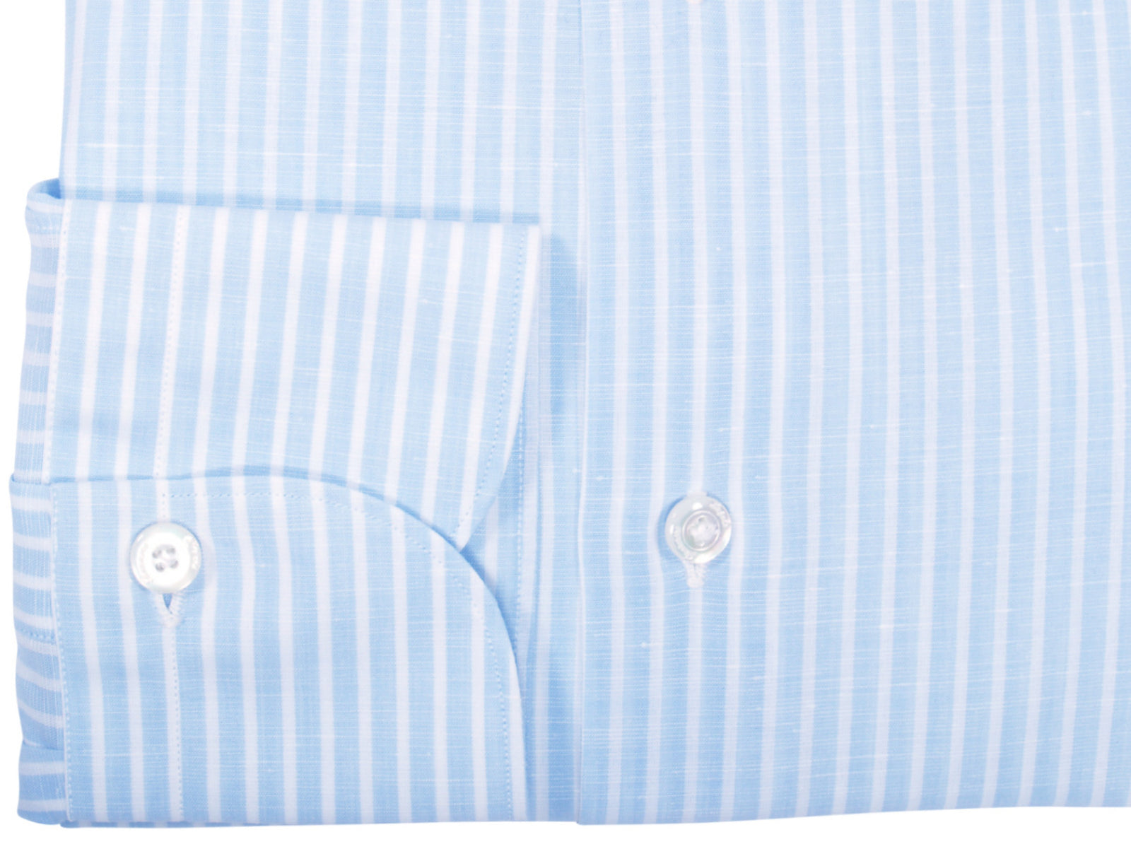 Finamore 1925 linen-cotton shirt blue striped regular Napoli fit Zante collar