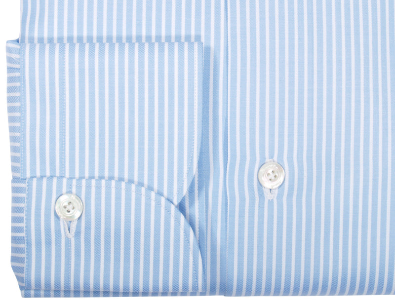 Finamore 1925 cotton shirt blue striped slim fit Milano