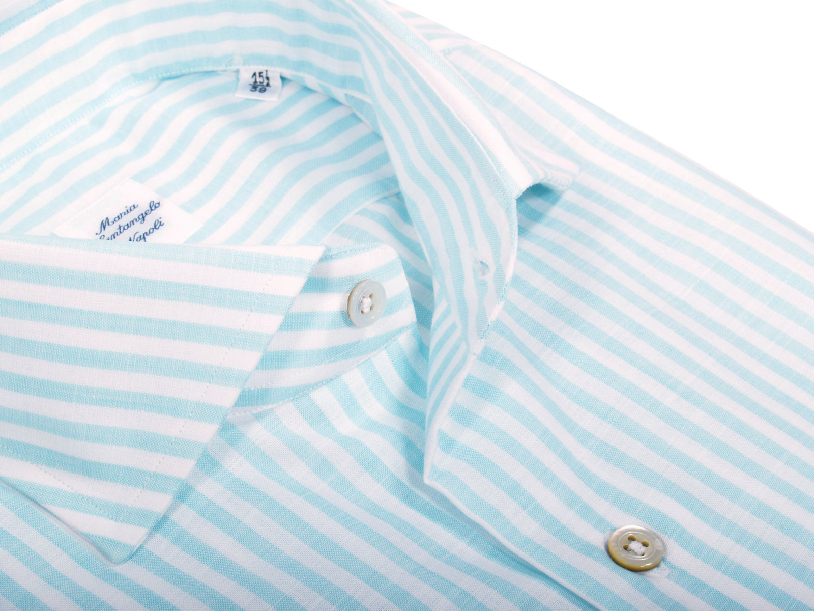 Maria Santangelo cotton shirt mint green striped