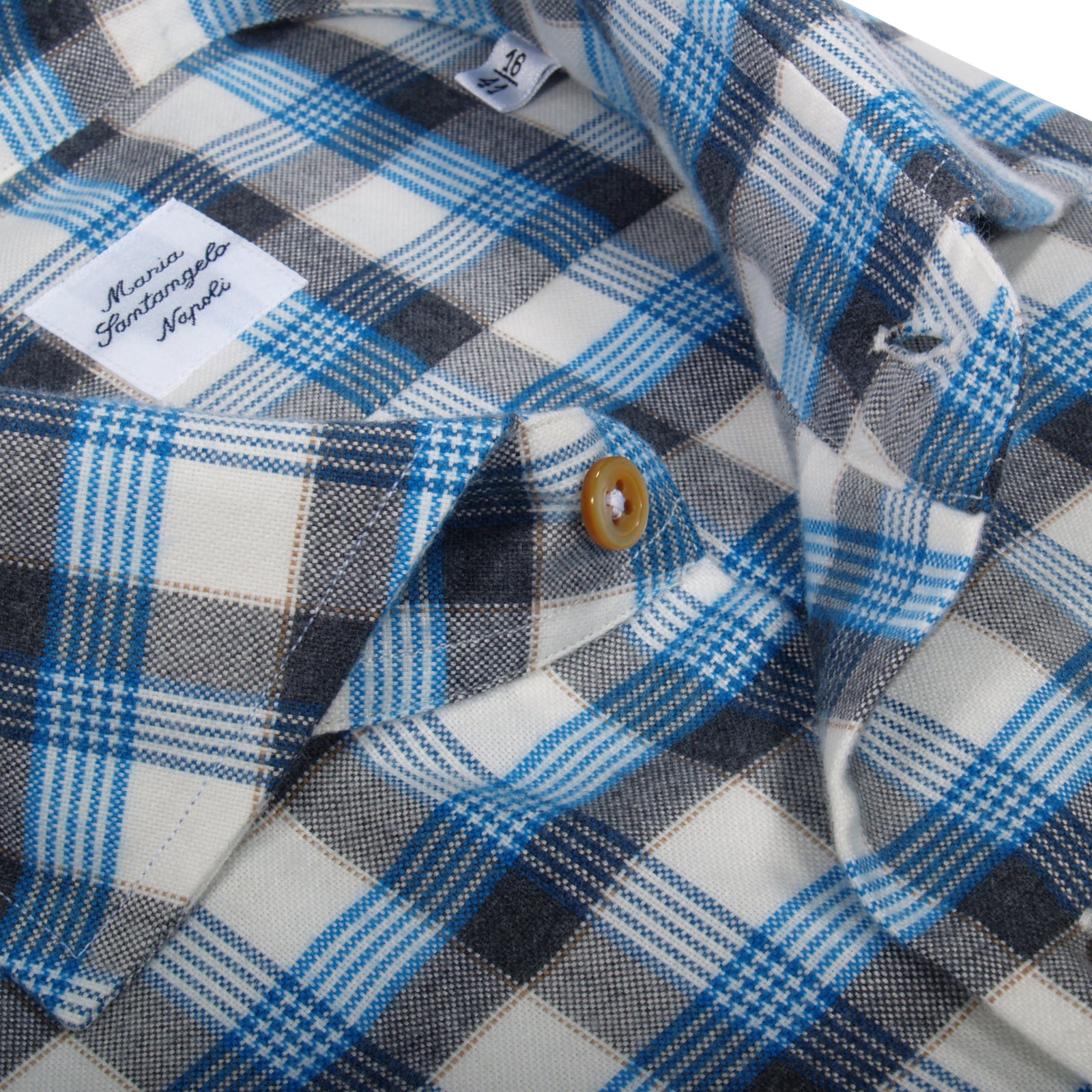 Maria Santangelo flannel shirt blue-grey plaid