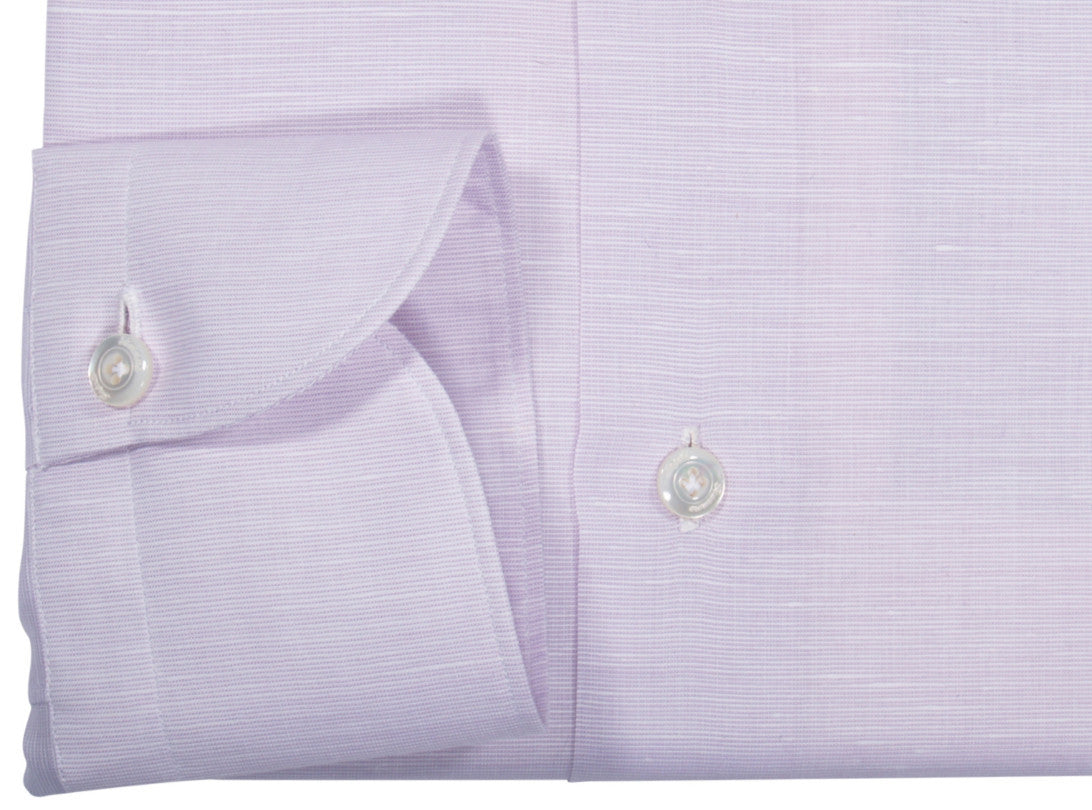 Finamore 1925 linen-cotton shirt lavender slim Milano fit