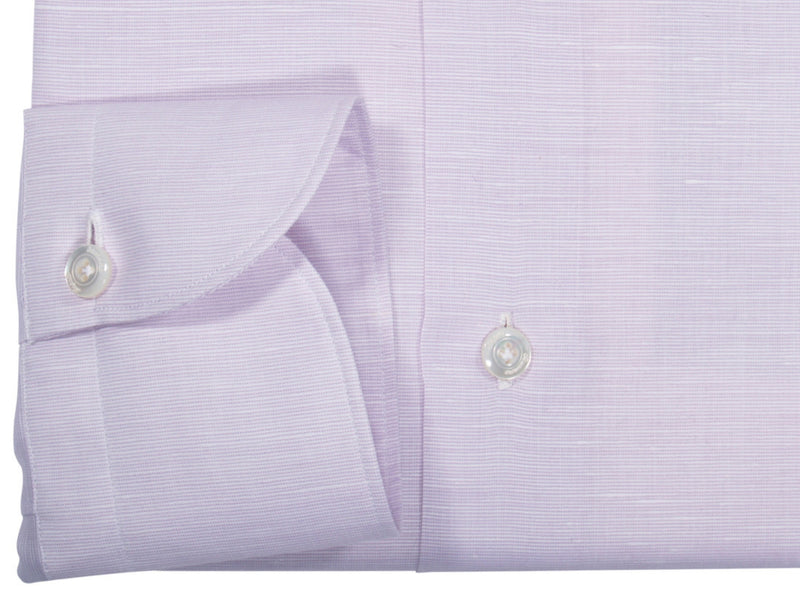 Finamore 1925 linen-cotton shirt lavender slim Milano fit