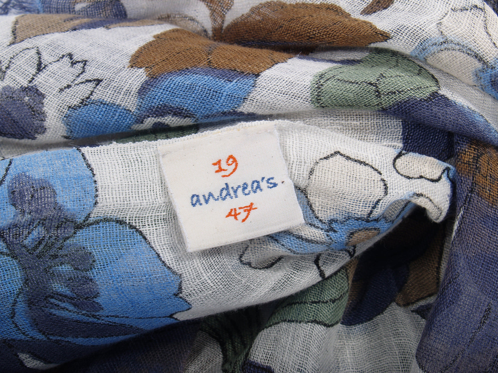 Andrea's 1947 linen scarf
